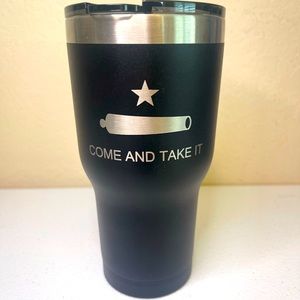 RTIC 20oz TUMBLER Matte Black WITH SPLASHPROFF LID “Come And Take It Logo” New